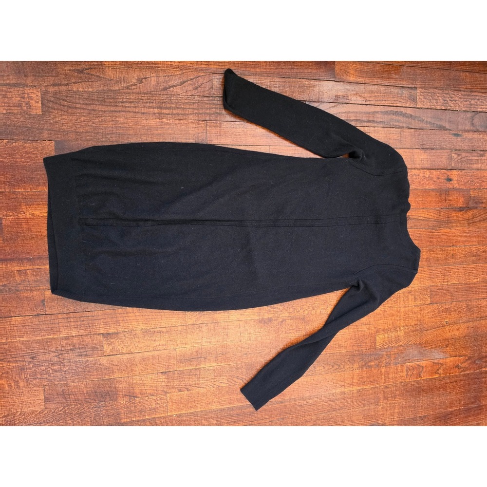 All Saints Spitalfields Black Buckle Drape accent Grunge Wool Cashmere Dress 2 - Picture 3 of 7